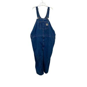 Carhartt Denim Overalls Mens ? Used Hemmed 55 x 24.5